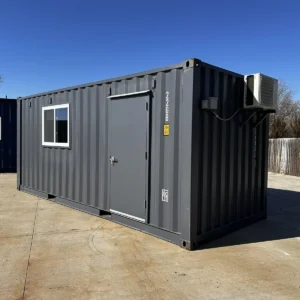 20 ft 20 slate gray shiplap 120v shipping container office minisplit1.webp