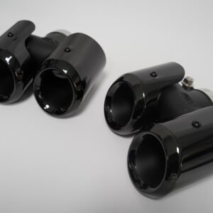 Exhaust Pipe Tips (Black) - Suits Petrol Defender | Aftermarket