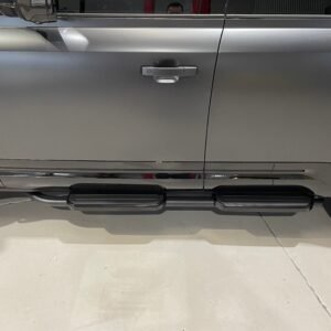 Black Side Steps – Alloy Running Boards - Suits Defender 110/130