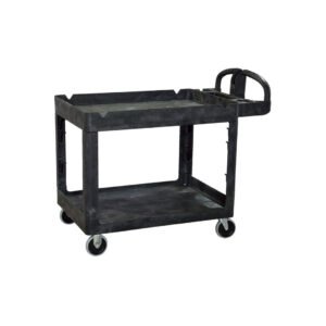 230kg Rated Bitbar 2 Shelf Utility Cart - Black