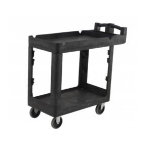 230kg Rated Bitbar 2 Shelf Utility Cart - Black