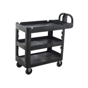 230kg Rated Bitbar 3 Shelf Utility Cart - Black
