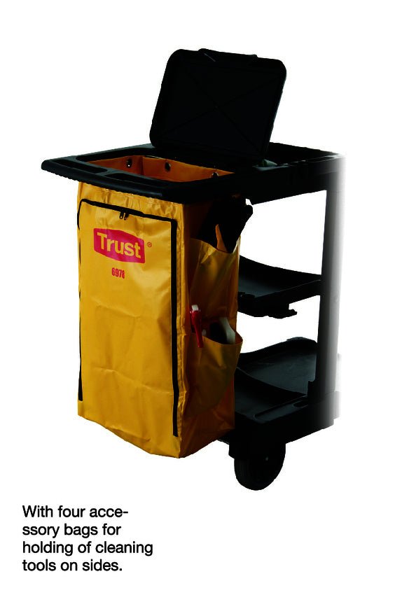 Commercial Hospitality Trolley Cleaning Cart - Black - Image 7